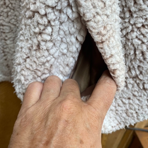 Free Country Quilted Jacket L Pink Hood Sherpa Zip Button Pockets - Picture 10 of 12